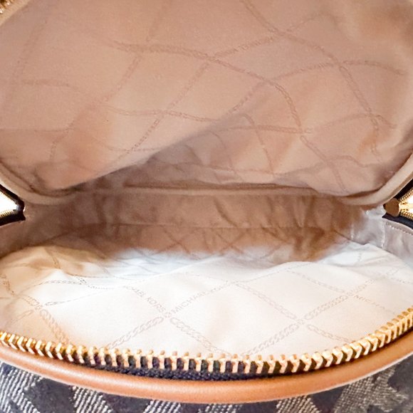 Michael Kors Brooklyn Medium Backpack MK Signature Denim Multi - Picture 8 of 10